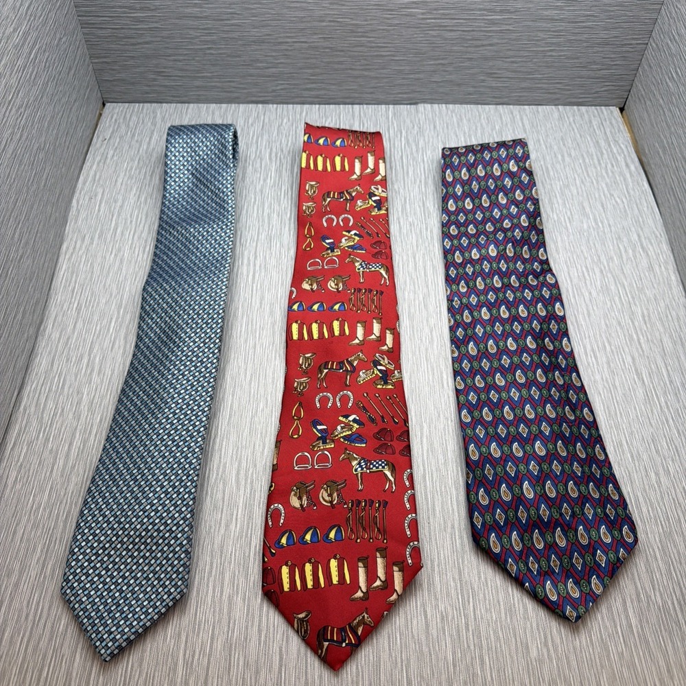 Designer Silk Ties Lot Liberty London Michael Kors Novelty Equestrian USA 3
